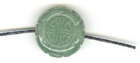 1 20x10mm Green Aventurine Carved Coin